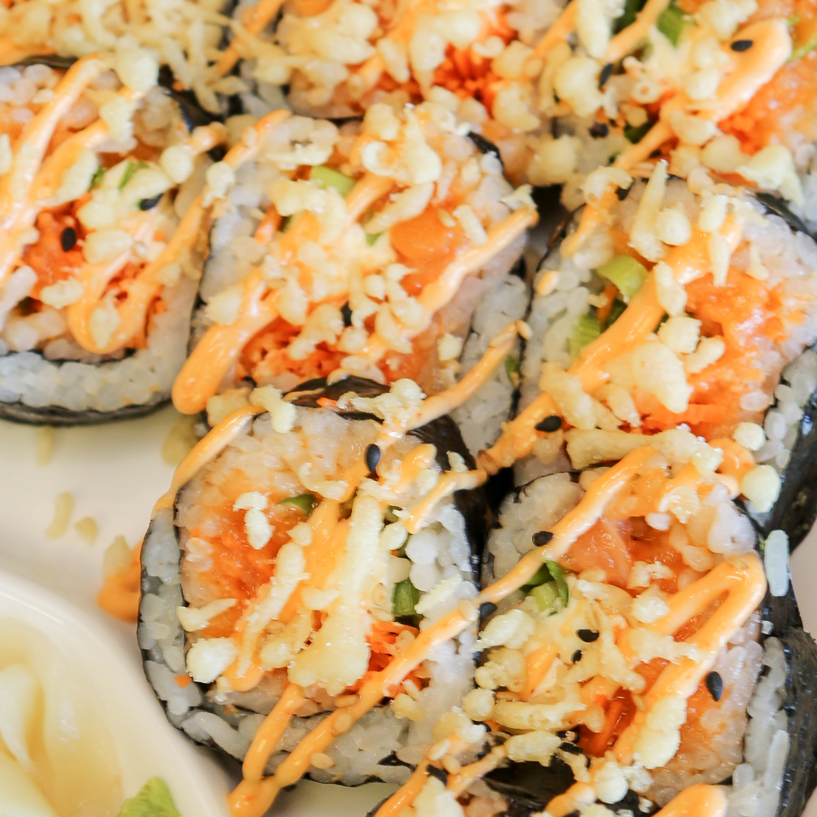 Order Spicy Salmon Crunch Roll food online from Sushi Boss store, Indianapolis on bringmethat.com