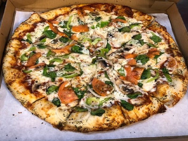 Order Vegetarian Pizza - Personal 8'' food online from Pizza World store, North Las Vegas on bringmethat.com