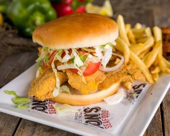 Order Fish Sandwich food online from Don's Seafood Hut store, Metairie on bringmethat.com