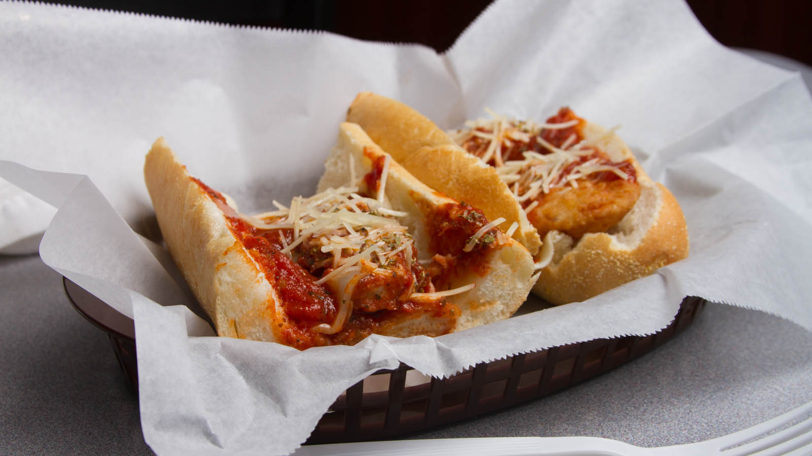 Order Chicken Parmigiana Sandwich food online from Lee's Hoagie House of Lake Wylie store, Clover on bringmethat.com