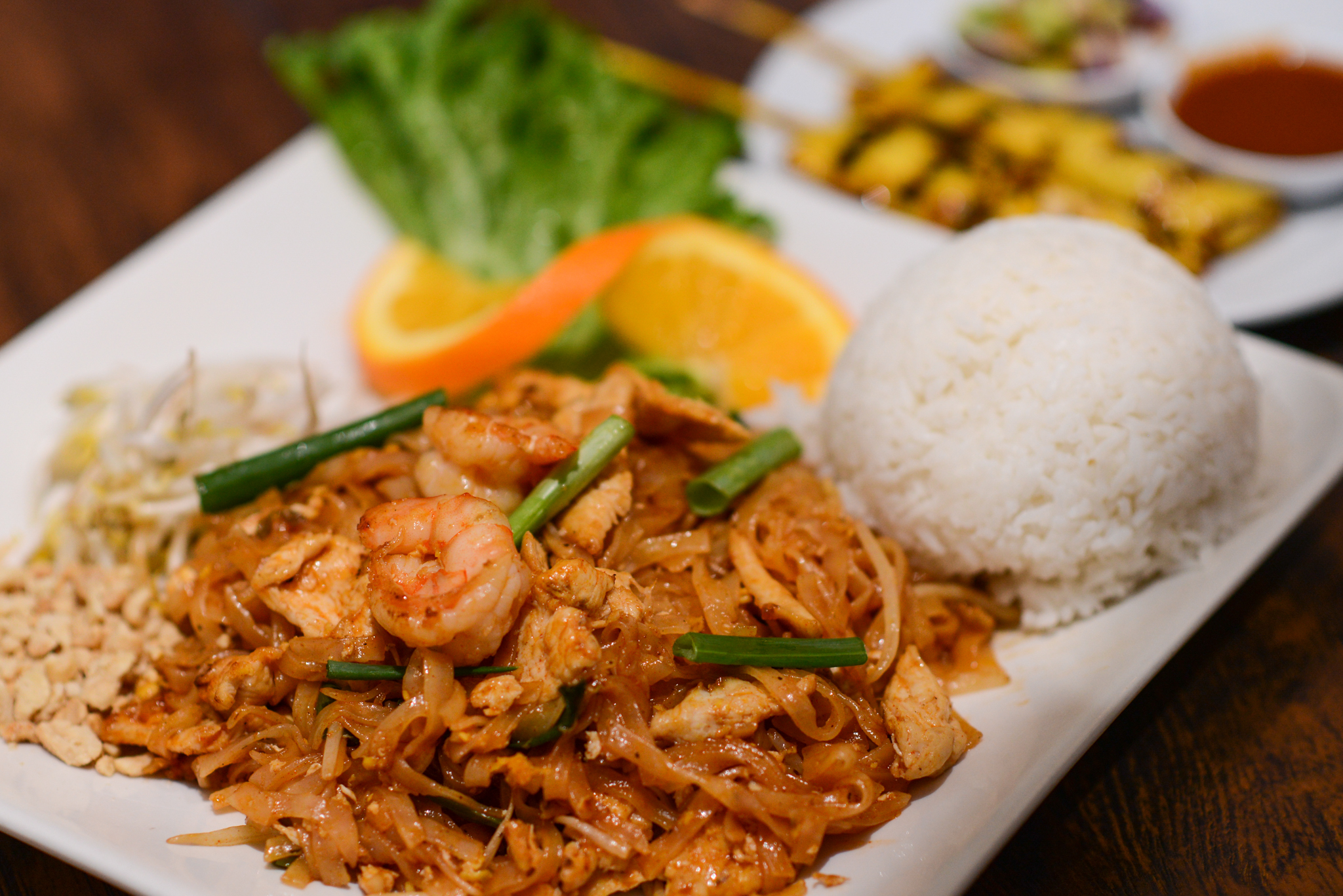 Order Phad Thai Combo Special with 2 pcs chicken sate food online from Rincome store, Northridge on bringmethat.com