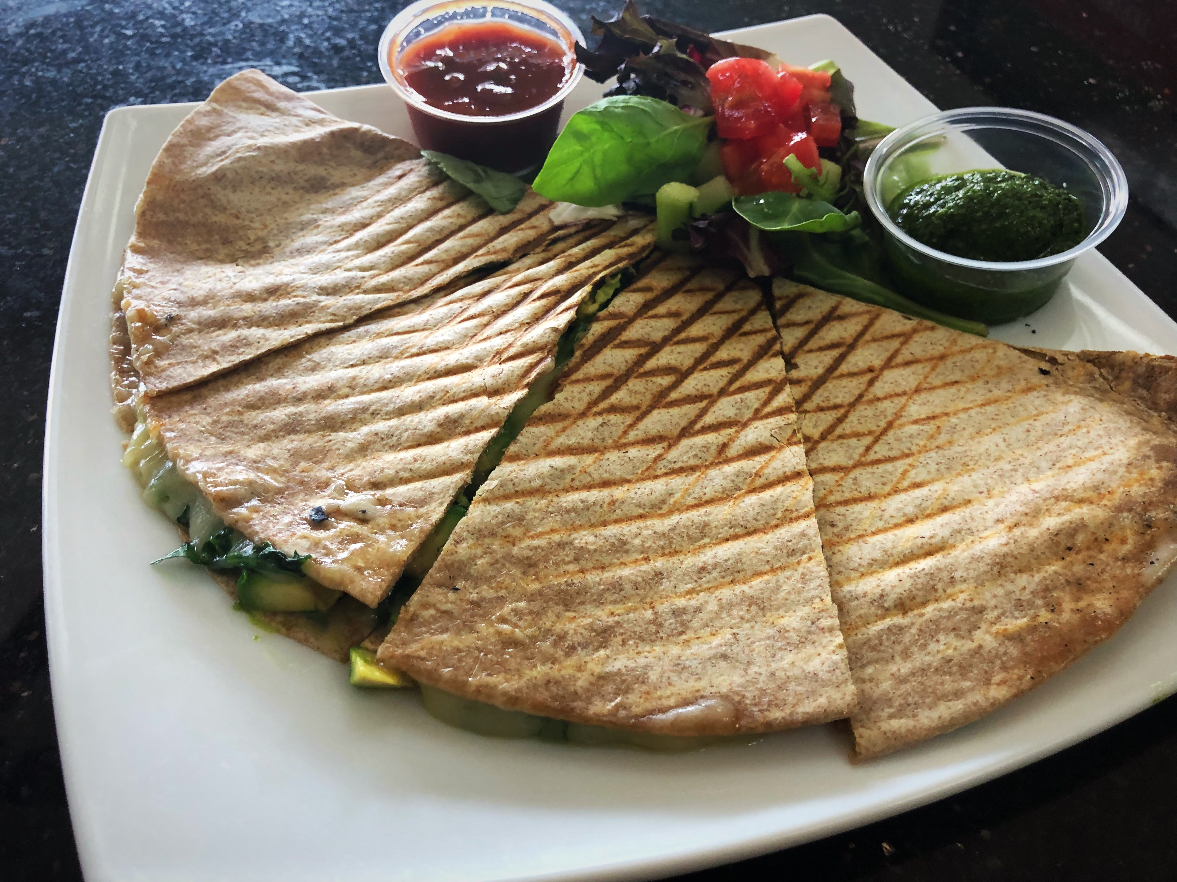 Order Living Green Quesadilla food online from Healthy Garden & Gourmet Pizza store, Collingswood on bringmethat.com