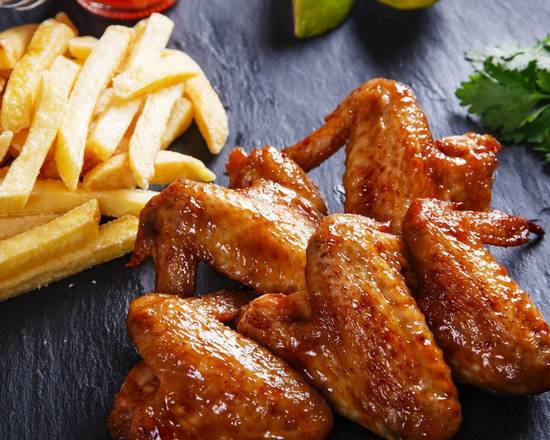 Order 6 Pieces Hot Wings with Fries food online from Fiona's French Toast store, New York on bringmethat.com