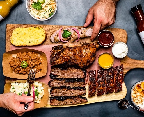Order 3-Meat Plate food online from The Smoking Joint store, Cypress on bringmethat.com