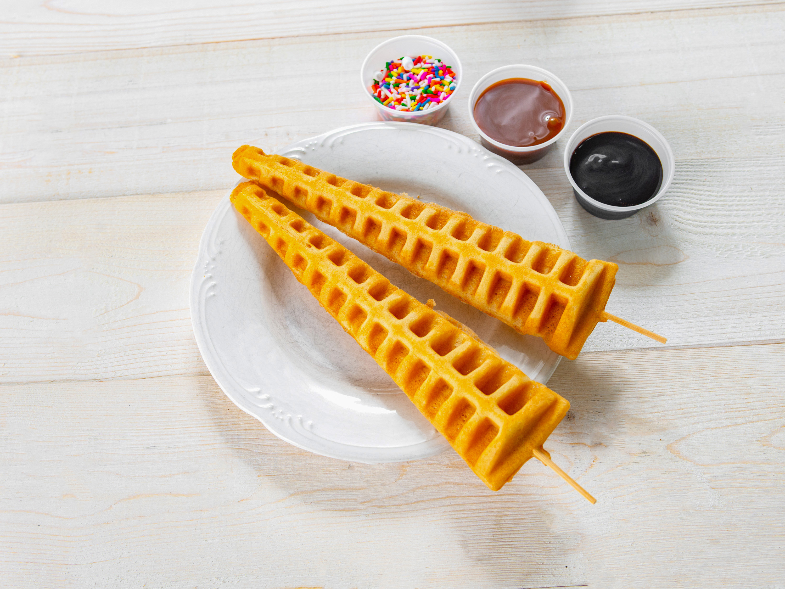 Order 1 Piece Waffle Pops food online from Yum Yum Mini Pancake Bar & More store, Camp Hill on bringmethat.com
