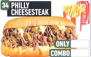 Order #34 Philly Cheese steak Combo food online from Jersey Kabob Platter & Pizza store, Monroe Township on bringmethat.com