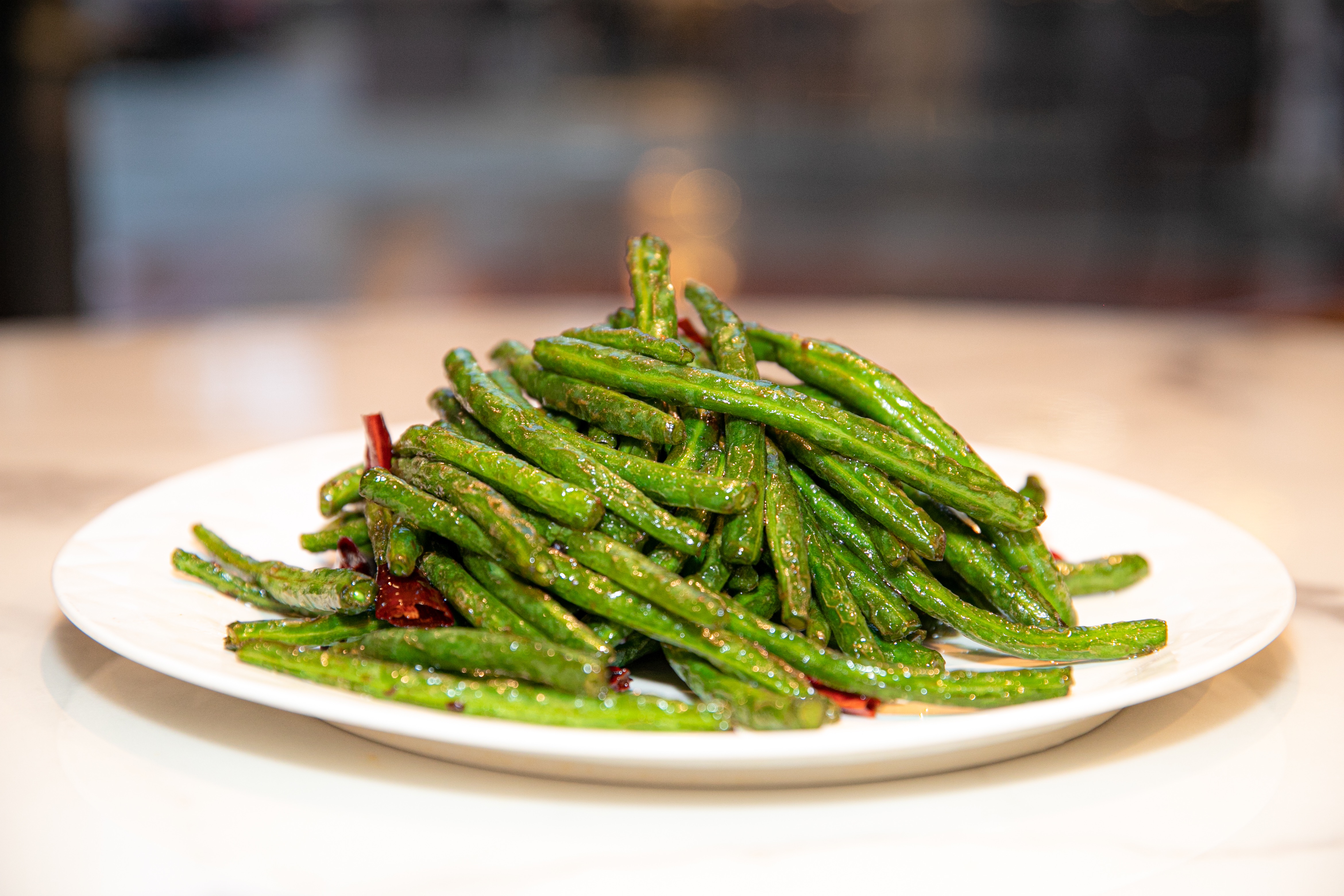 Order E7. Dry Fried String Beans food online from Dun Huang store, Irvine on bringmethat.com