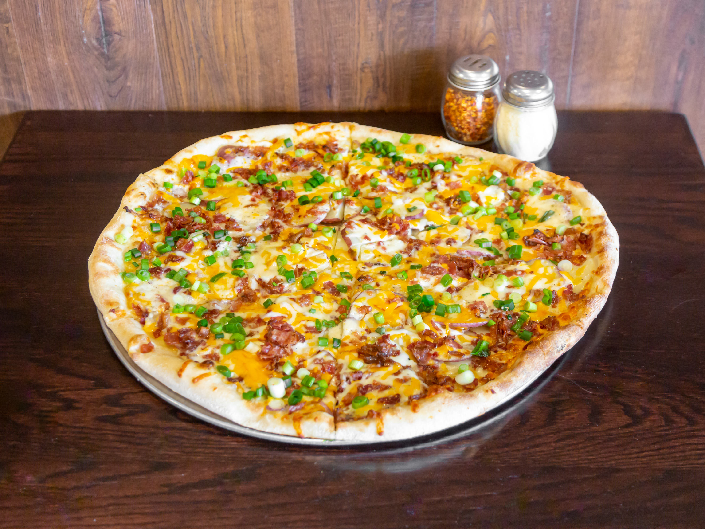 Order Large Baked Potato Pizza food online from Illiano Pizzeria & Restaurant store, Colchester on bringmethat.com