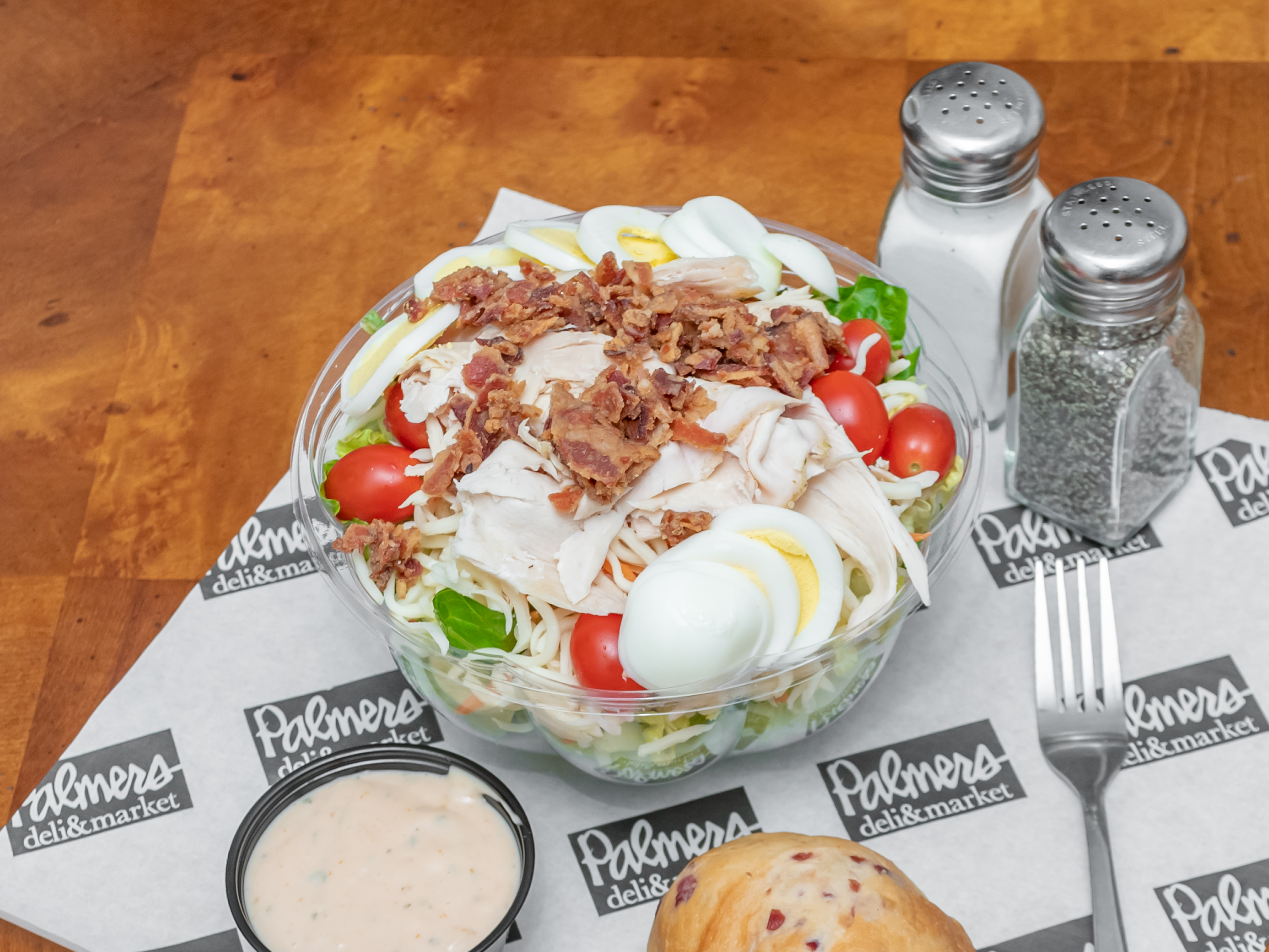Order Cobb  Salad  food online from Palmers Deli & Market, Kaleidoscope at the Hub store, Des Moines on bringmethat.com