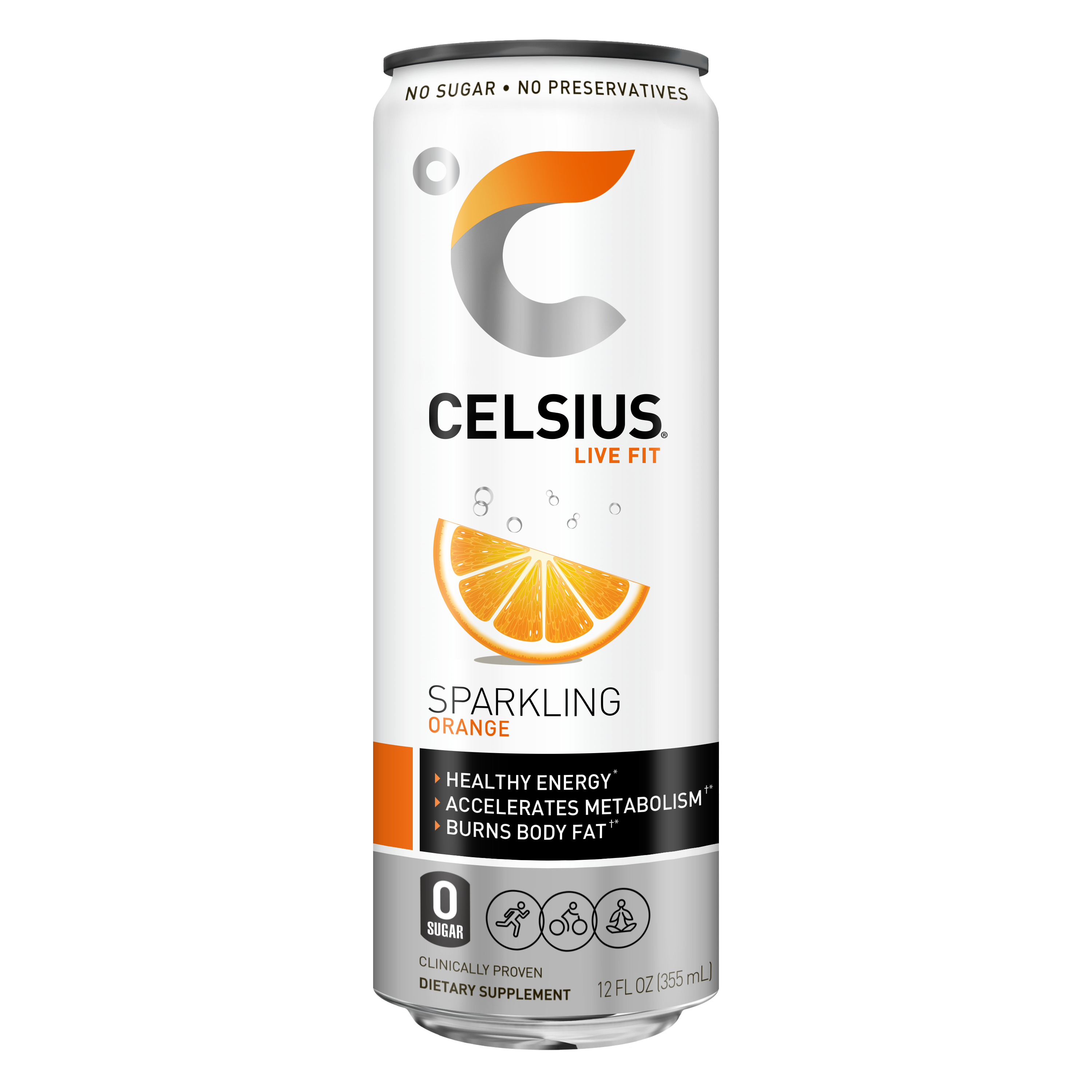 Order Celsius Sparkling Orange 12oz food online from Chevron Extramile store, Fountain Valley on bringmethat.com