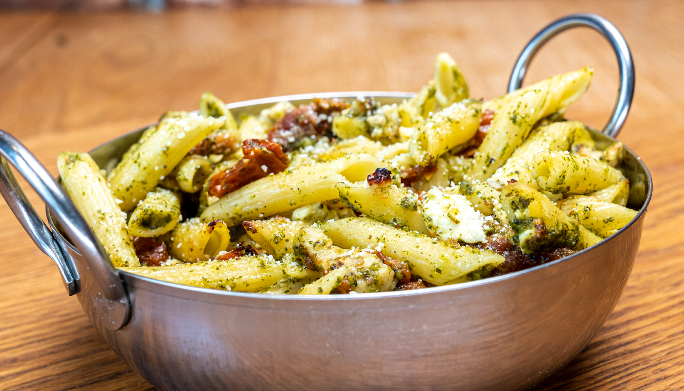 Order Chicken Pesto Penne food online from Mr. Moto's Pizza store, San Diego on bringmethat.com