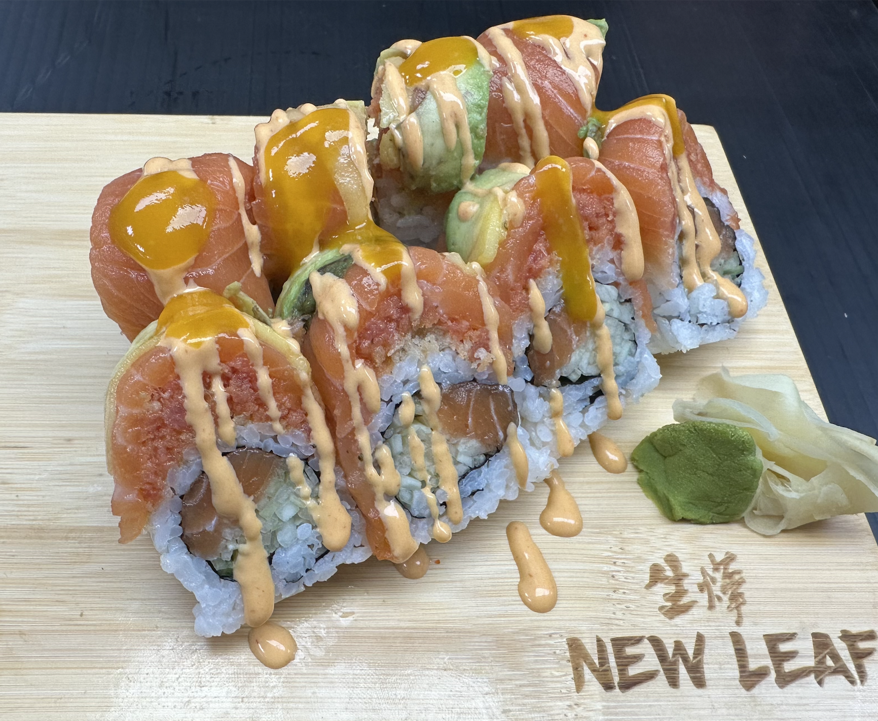 Order Sunny Roll food online from New Leaf Chinese & Japanese Cuisine store, Philadelphia on bringmethat.com