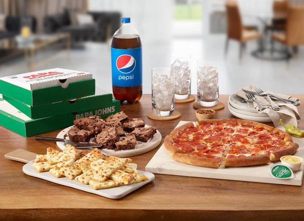Order Pepperoni Pizza, Chzstx, Brownie & Pepsi food online from Papa Johns store, Sherman on bringmethat.com