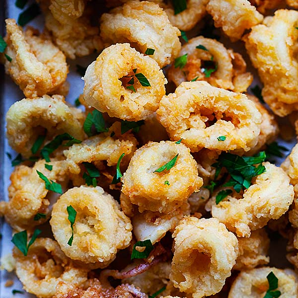Order 9. Fried Calamari food online from Great Wall Chinese Restaurant store, Doylestown on bringmethat.com