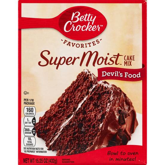 Order Betty Crocker Super Moist Devil's Food Cake Mix, 15.25 OZ food online from Cvs store, FALLON on bringmethat.com