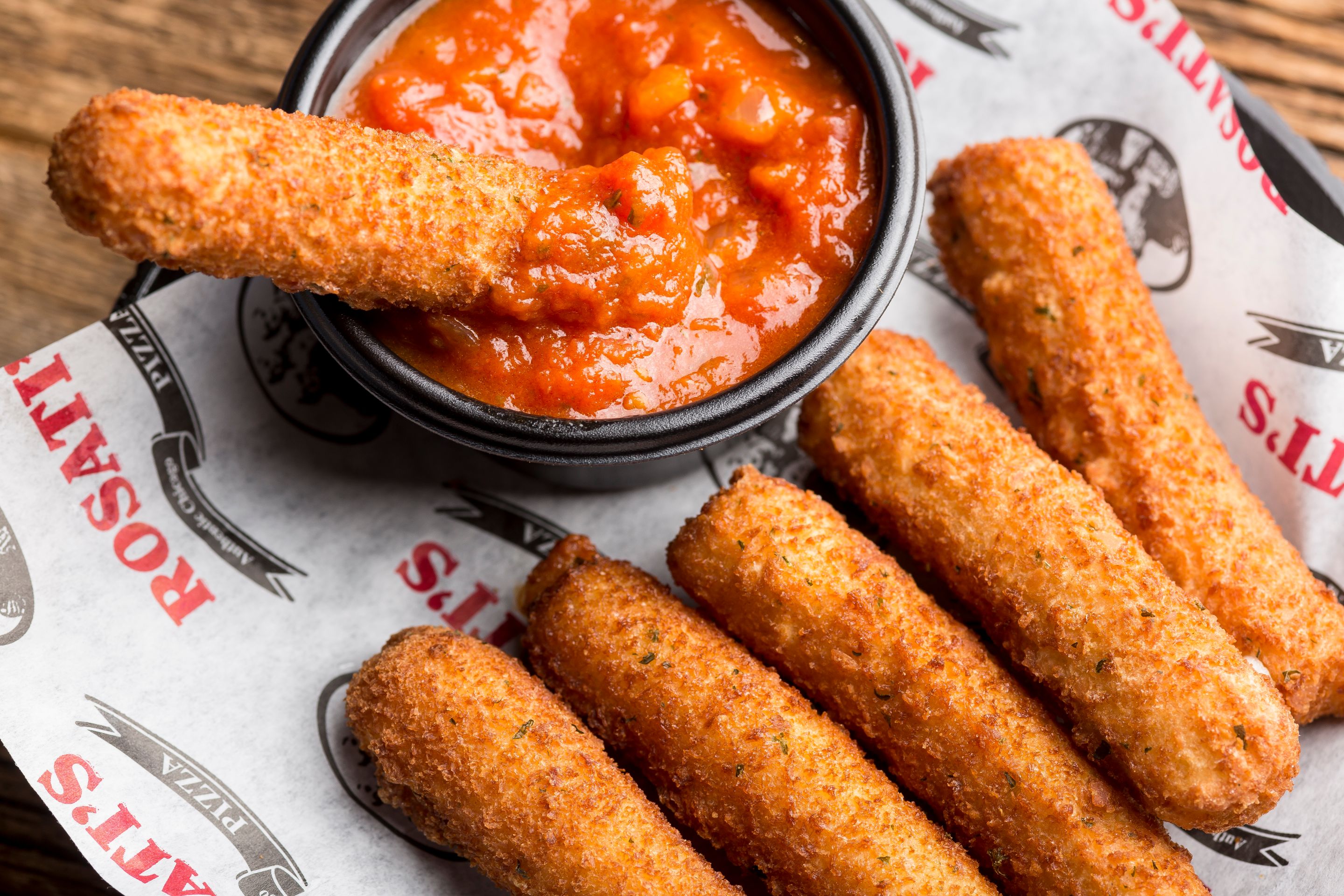 Order Mozzarella Sticks with Red Sauce food online from Rosati's Pizza store, Shorewood on bringmethat.com