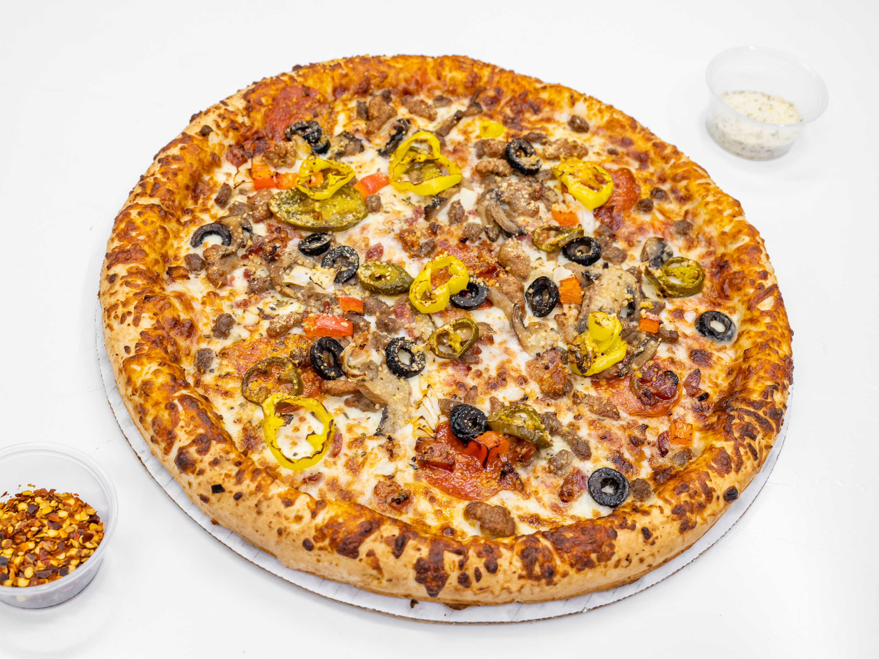 Order Vegetarian Pizza food online from Hunt brothers pizza wings & groceries store, North Charleston on bringmethat.com