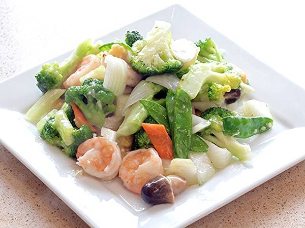 Order 90. Shrimp with Mixed Vegetables food online from King Wok Gourmet Asian store, Chicago on bringmethat.com