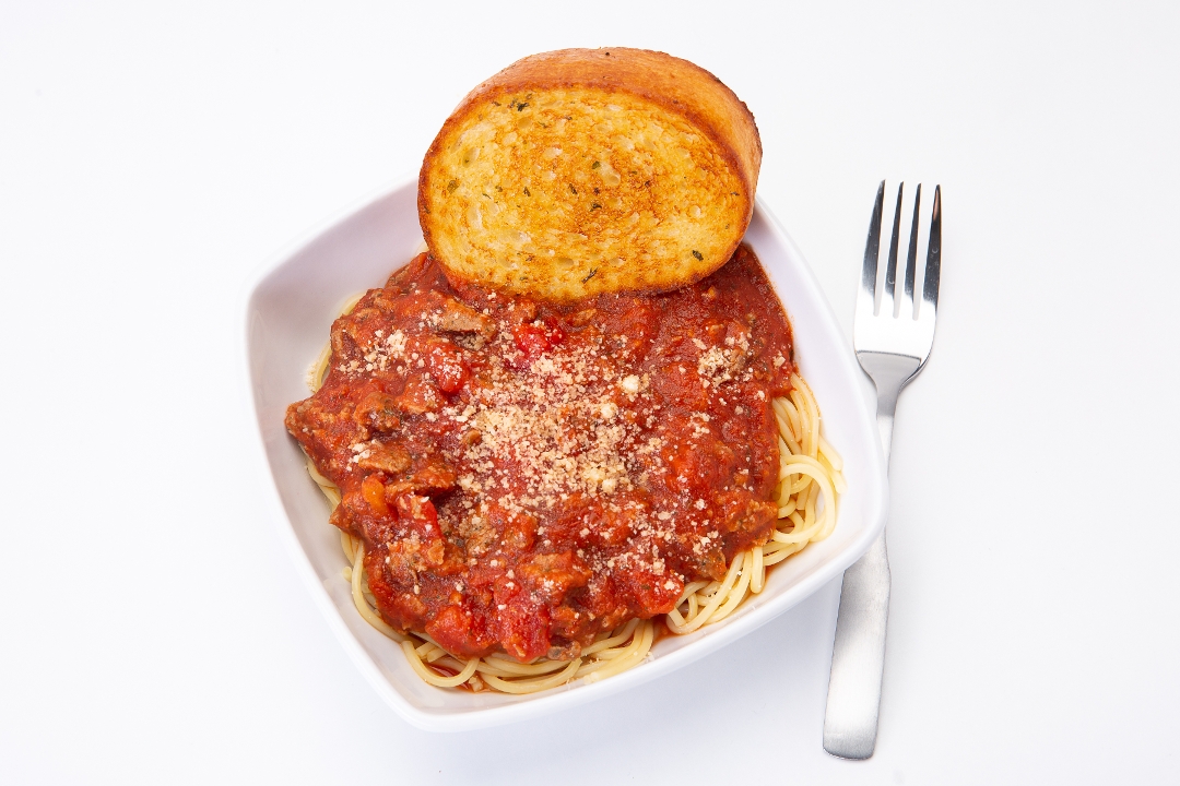 Order Spaghetti w/Meat Sauce food online from Pizza King store, Lafayette on bringmethat.com