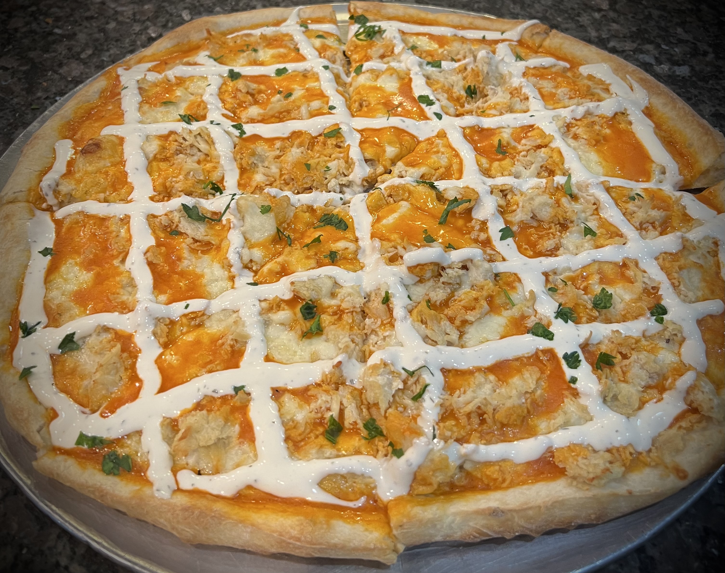 Order Buffalo Chicken Pizza food online from Margherita Pizzeria store, Reading on bringmethat.com