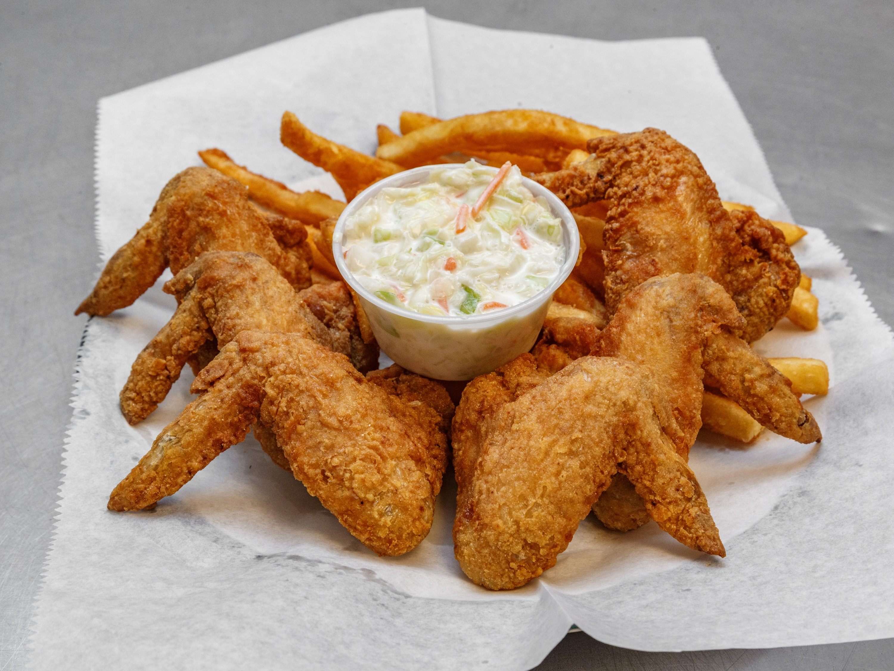 Order 1. Whiting 2 Pieces & Wings 4 Pieces food online from Al Fish & Chicken store, Duquesne on bringmethat.com