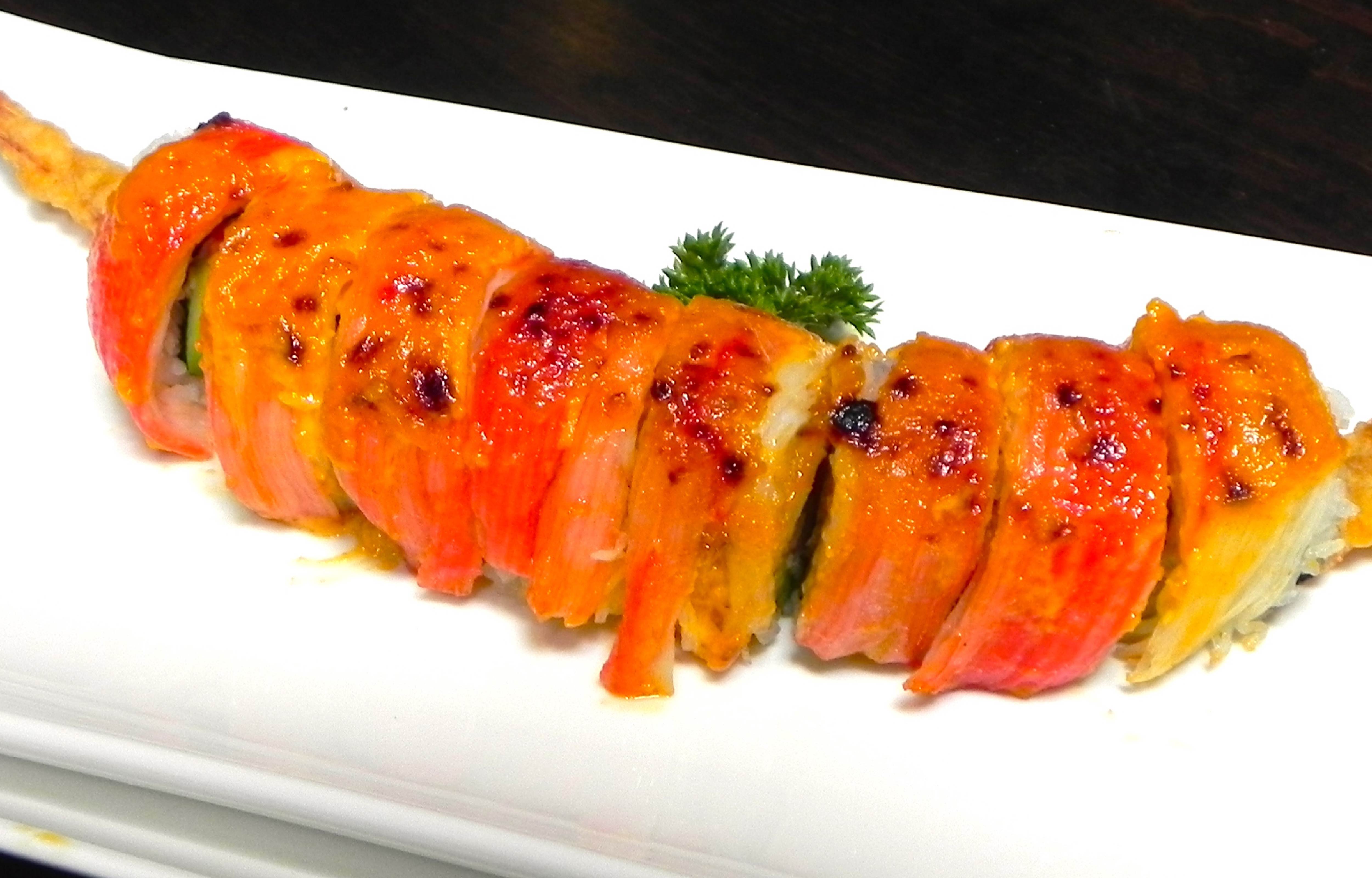 Order Fireball Sushi Roll food online from Genji Sushi Express store, Wynnewood on bringmethat.com