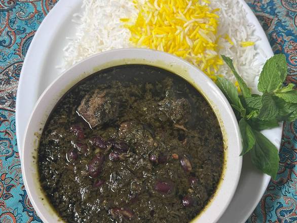 Order Meat Ghormeh Sabzi With Rice food online from Stone Stew store, San Jose on bringmethat.com