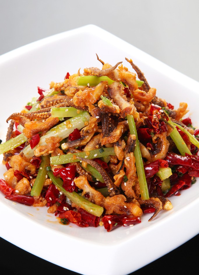 Order H12. Fried Squid Tentacles with Pepper food online from Prosperity Szechuan Cuisine store, Stockton on bringmethat.com