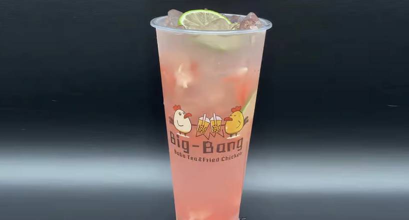 Order Watermelon Lychee (24 oz) food online from Big-Bang Boba & Chicken store, Concord on bringmethat.com