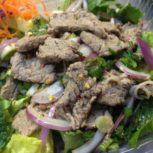 Order Beef Salad สลัดเนื้อ food online from Samila Thai Restaurant store, San Francisco on bringmethat.com