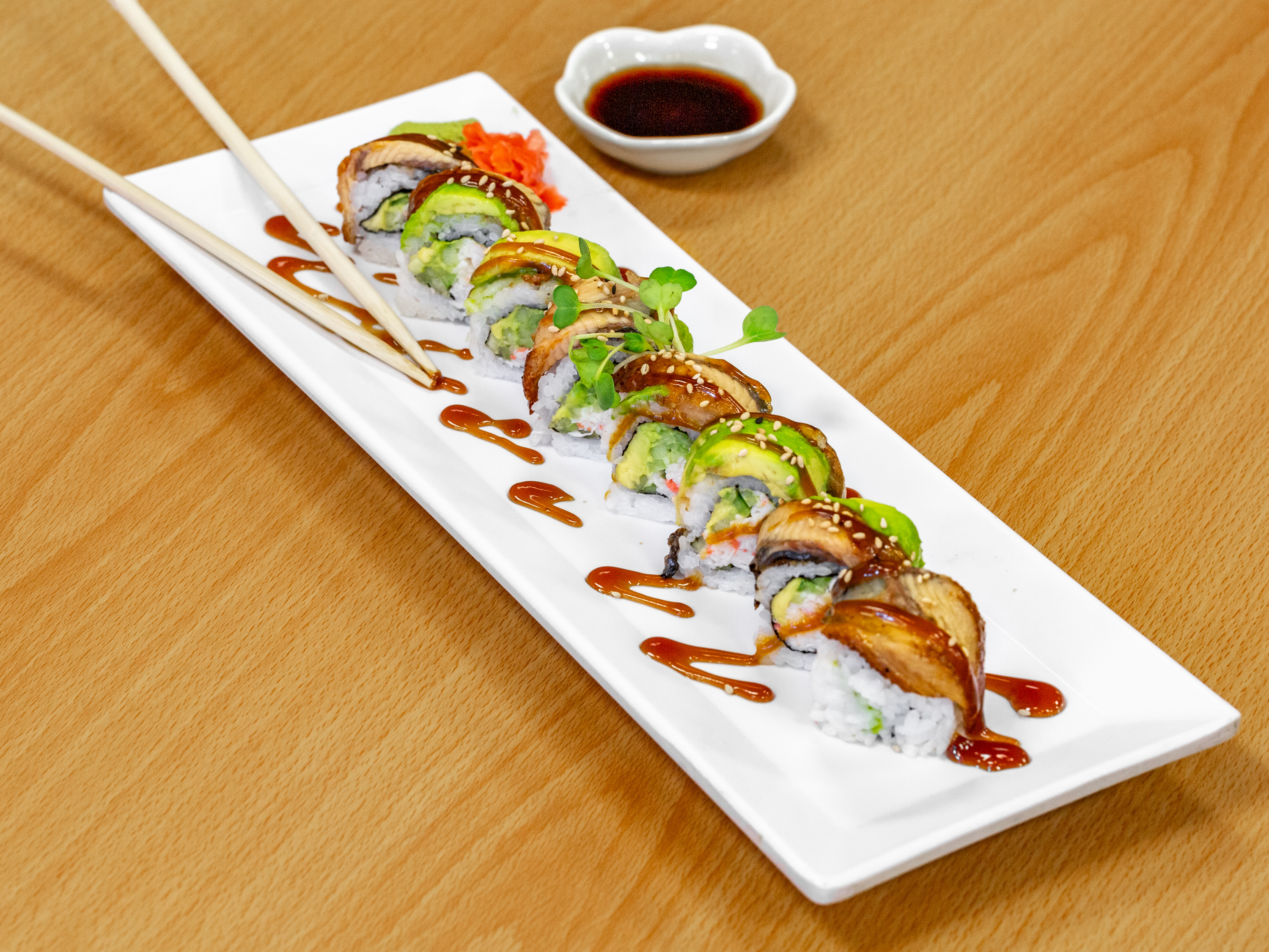 Order R1. Black Dragon Roll food online from KogiBowl + Sushi Bar store, Killeen on bringmethat.com