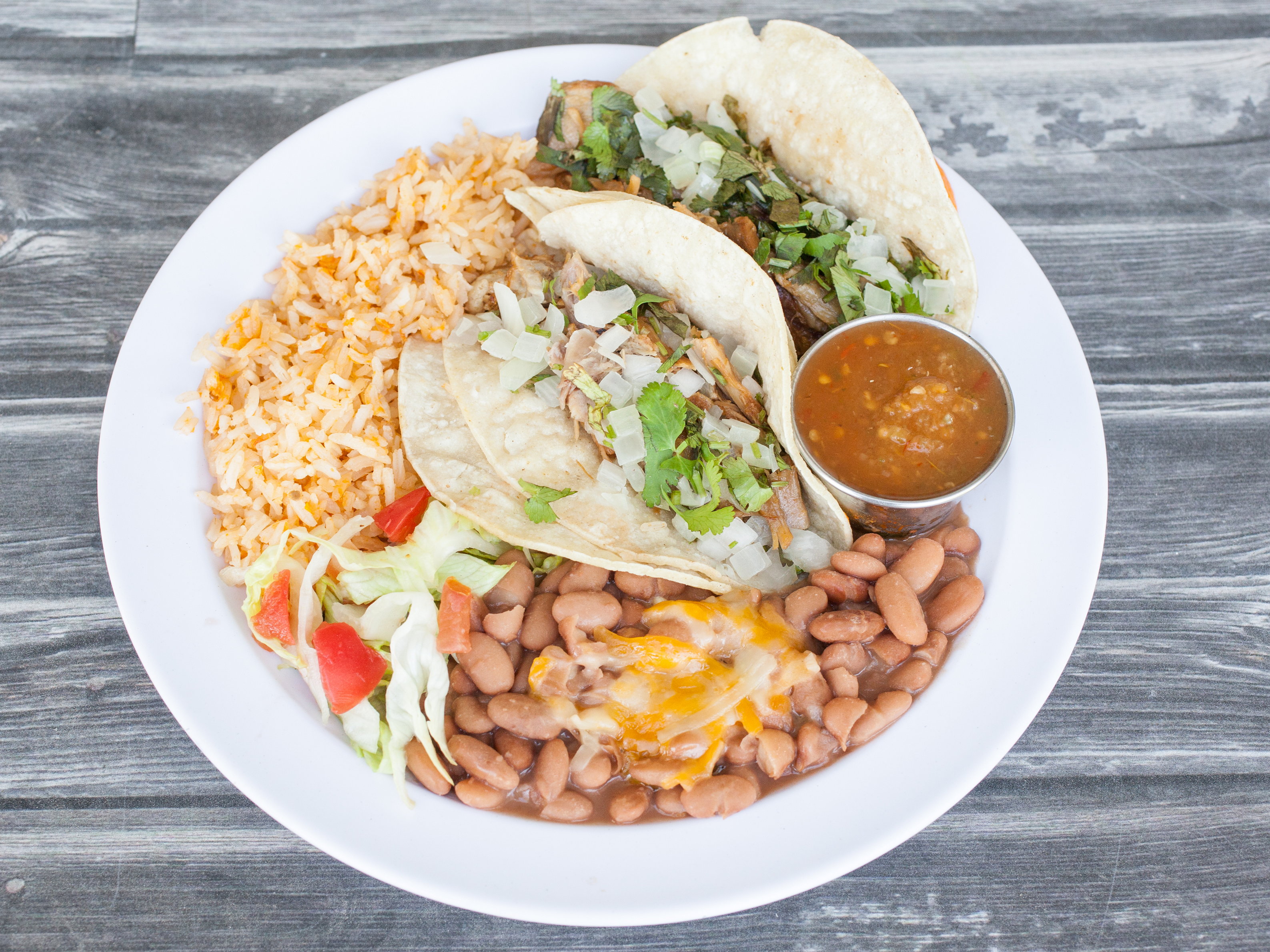 Order Soft Taco Plate food online from Cinco De Mayo Market and Taqueria store, Cathedral City on bringmethat.com