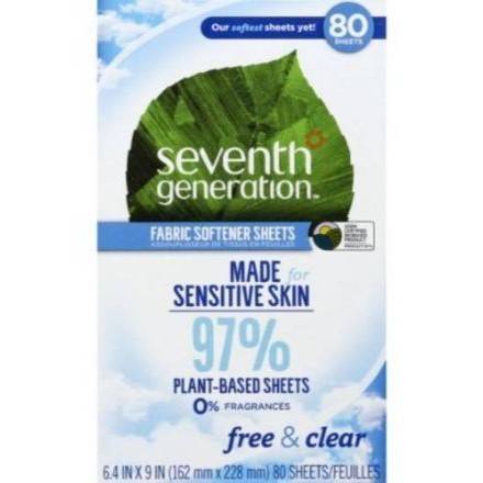 Order Seventh Generation Free & Clear Dryer Sheets (80 count) food online from 7-Eleven By Reef store, Marietta on bringmethat.com