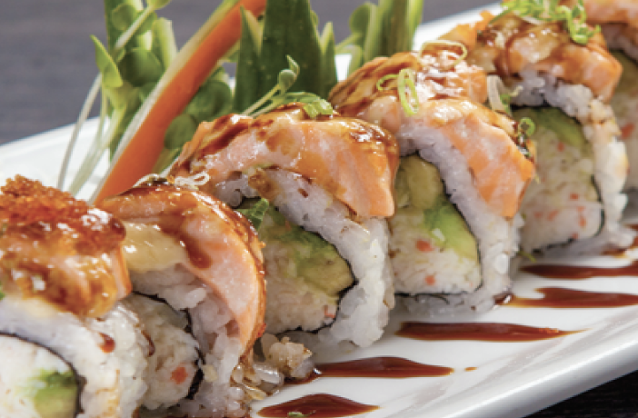 Order Baked Salmon Roll food online from Crazy Rock'N Sushi store, La Puente on bringmethat.com