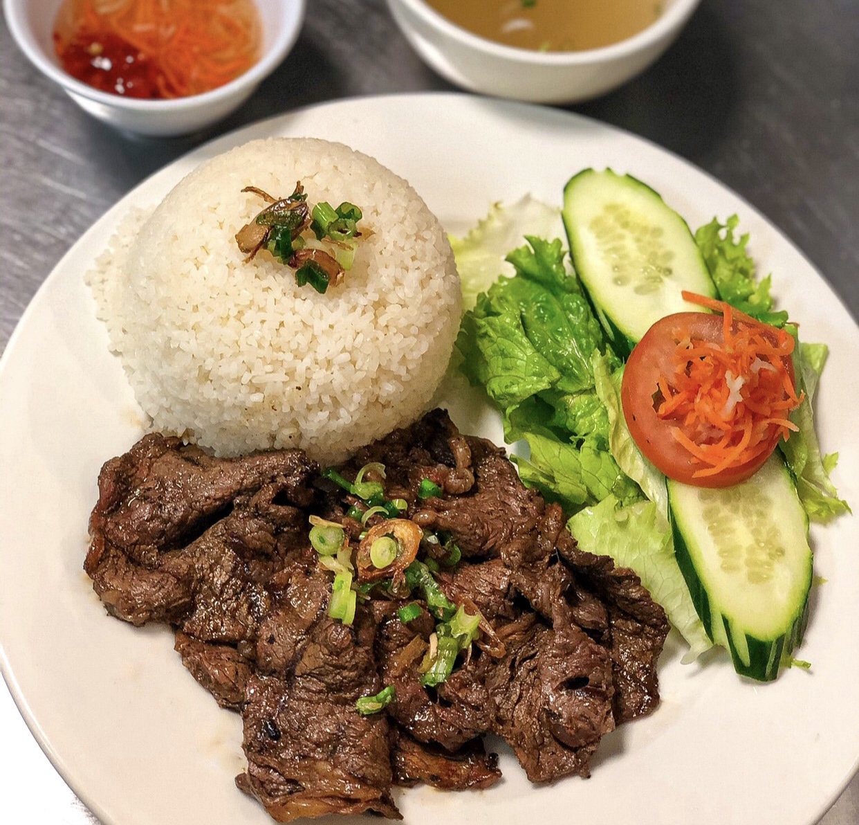 Order Grilled Beef Plate food online from Pho Ca Dao Grill store, Chula Vista on bringmethat.com