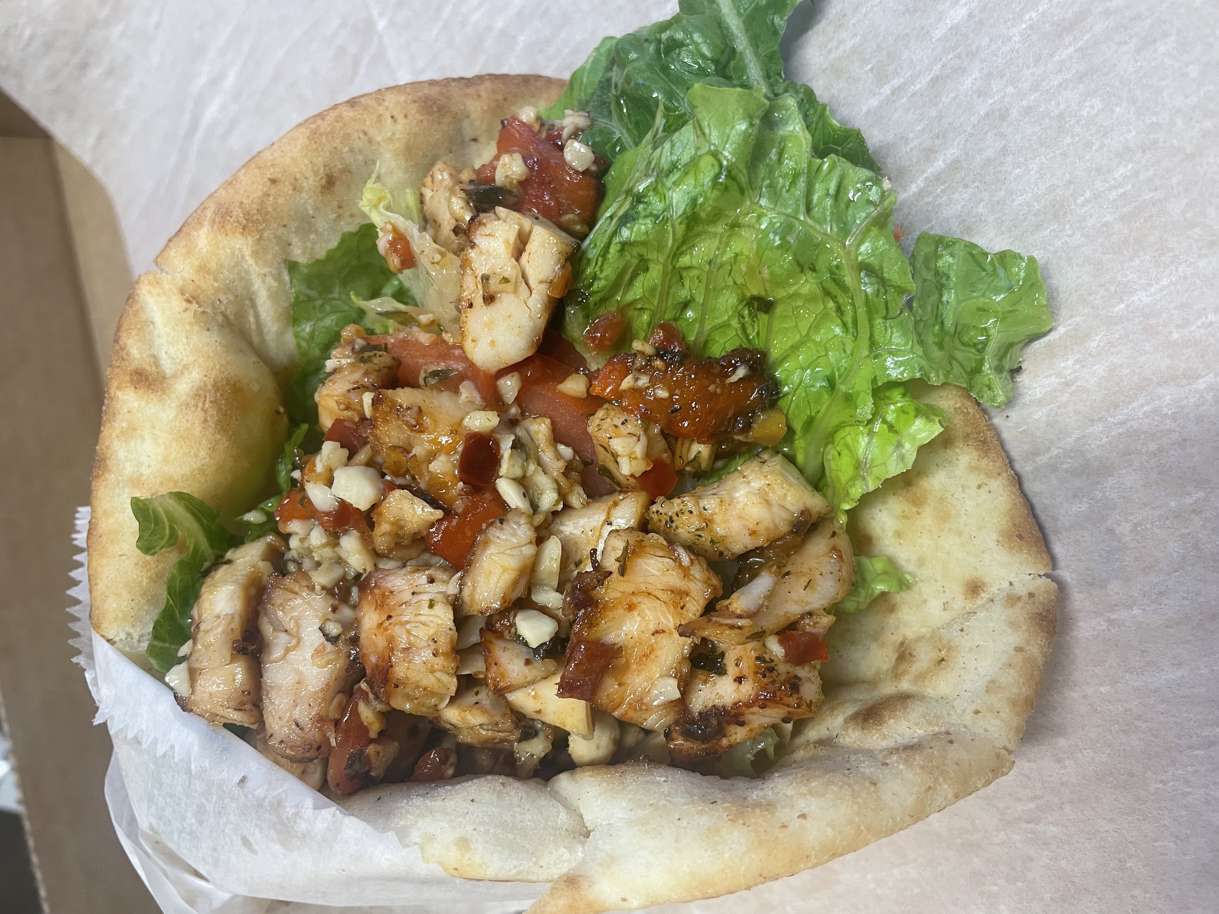 Order Chicken Picante Pita food online from MC's Pizza LLC store, East Providence on bringmethat.com