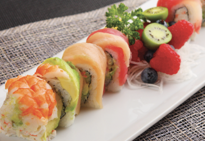 Order Rainbow Roll food online from Asahi Sushi store, Granada Hills on bringmethat.com