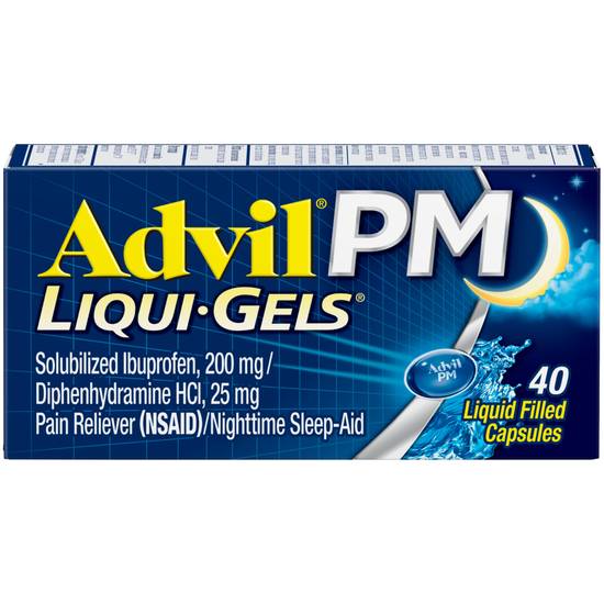 Order Advil PM Liqui-Gels Pain Reliever and Nighttime Sleep Aid (40 ct) food online from Rite Aid store, TOLEDO on bringmethat.com