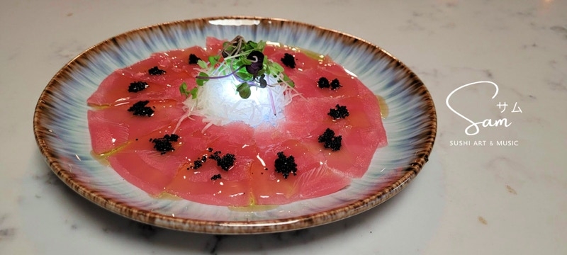 Order Tuna Carpaccio food online from Sam Sushi Art & Music store, Framingham on bringmethat.com