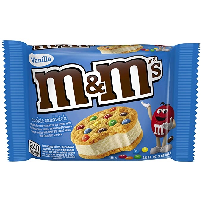 Order M & M Vanilla Ice Cream Cookie Sandwich food online from Side Dishes store, Ann Arbor on bringmethat.com