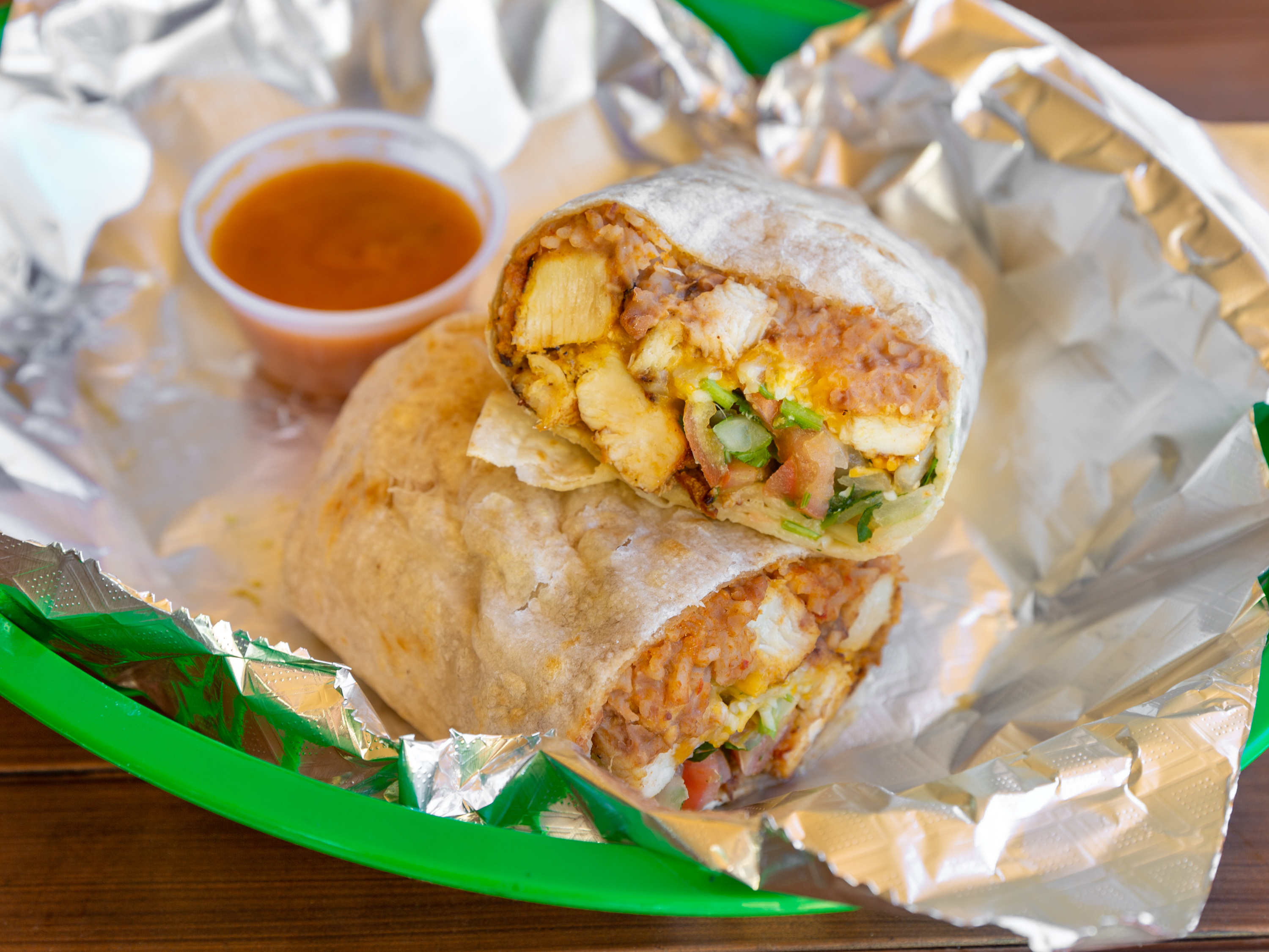 Order Build Your Own Chicken Burrito food online from Petit Street Grill store, Camarillo on bringmethat.com