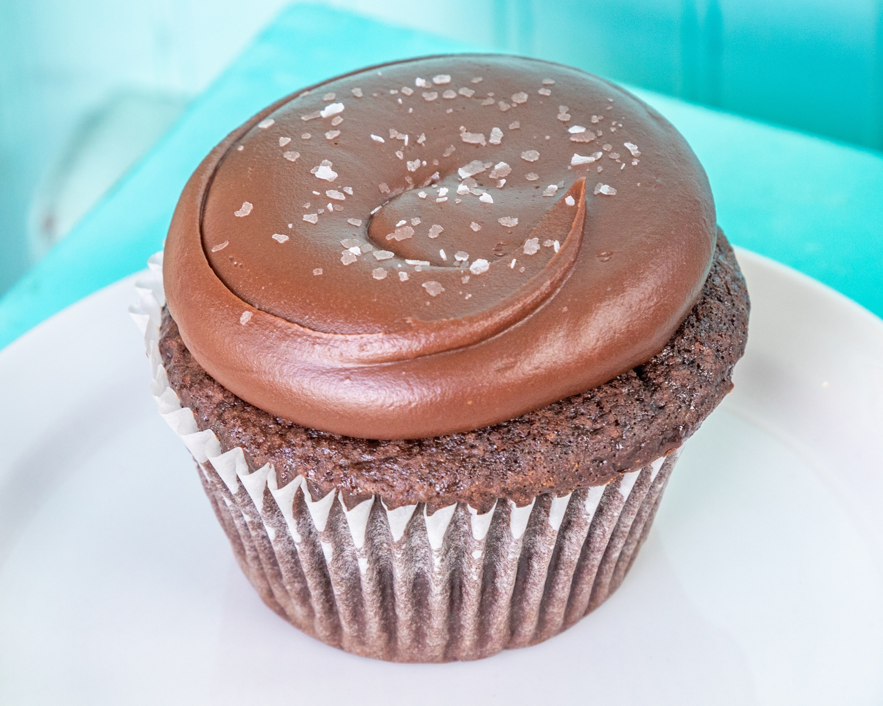 Order Jumbo GIANT Salted Chocolate Caramel Cupcake food online from Flying Cupcake Bakery store, Indianapolis on bringmethat.com
