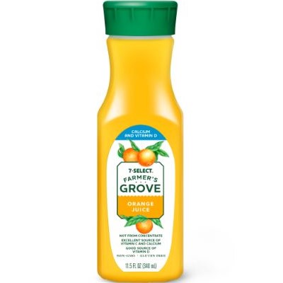 Order 7 Select Farmers Grove Orange Juice - Calcium 11.5oz food online from 7-Eleven store, Bulverde on bringmethat.com