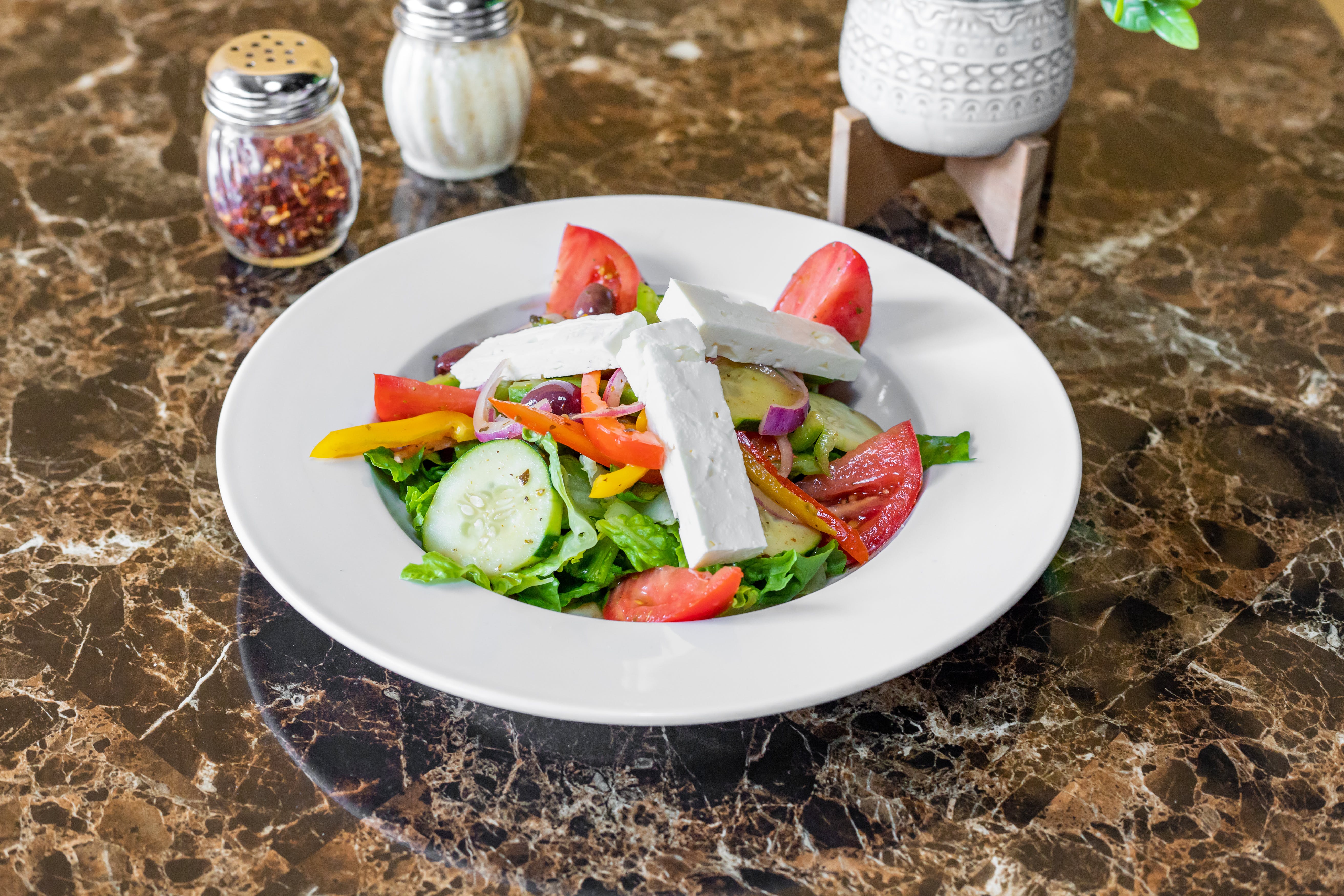 Order Greek Salad - Salad food online from Basani's store, Miami on bringmethat.com
