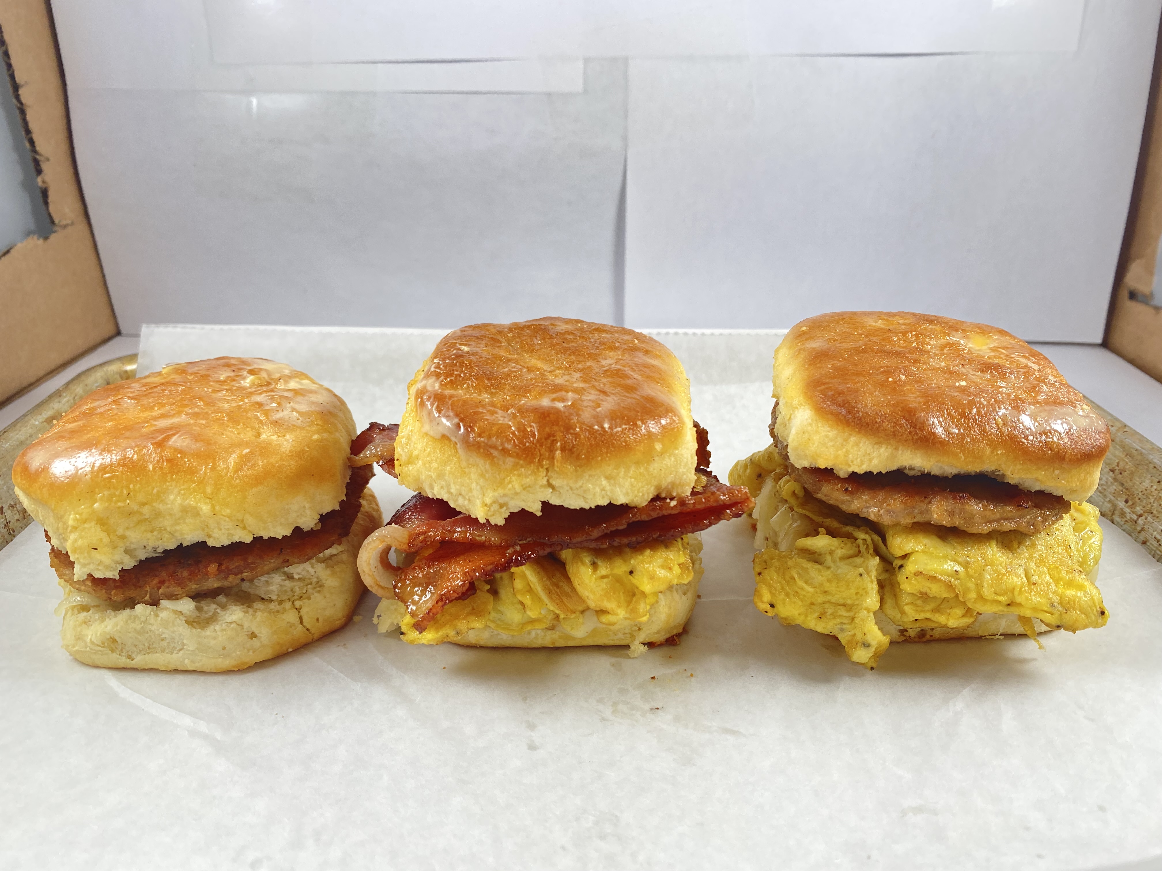 Order The Usual- Bacon, Sausage or Chicken Egg Cheese  food online from Sizzling Shots store, Hapeville on bringmethat.com