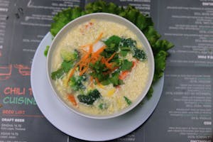 Order 12. Egg Drop Soup food online from Miko Thai Kitchen store, Hudson on bringmethat.com