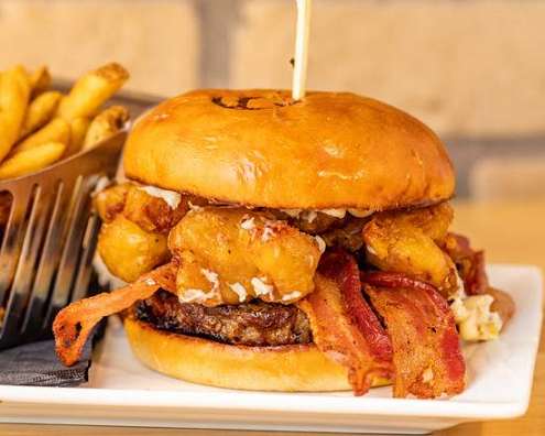 Order The Wisconsin Cheese Curd Burger food online from B52 Burgers & Brew store, Inver Grove Heights on bringmethat.com