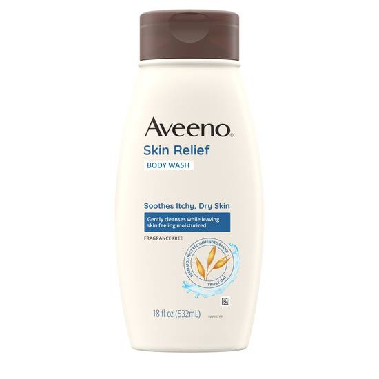 Order Aveeno Skin Relief Fragrance-Free Body Wash for Dry Skin, 18 OZ food online from CVS store, Janesville on bringmethat.com