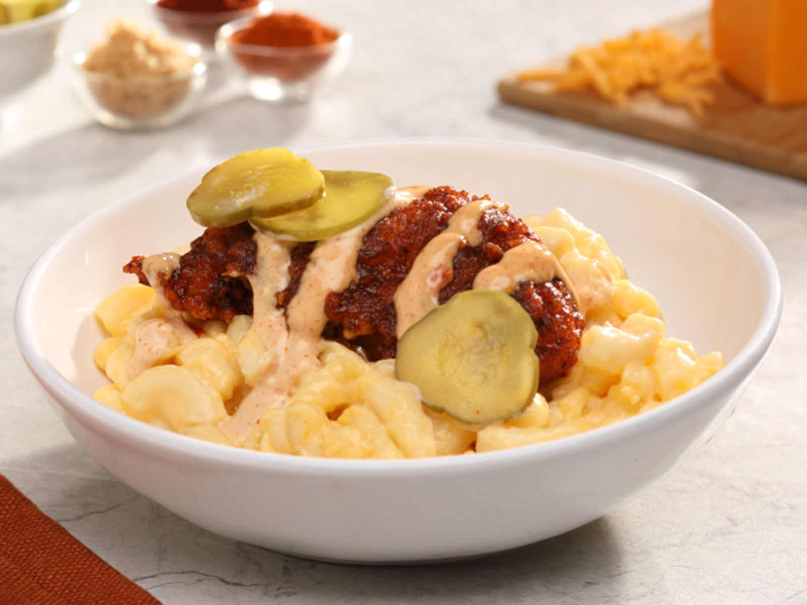 Order Nashville Chicken Mac & Cheese Bowl food online from Homeward store, Arlington Heights on bringmethat.com