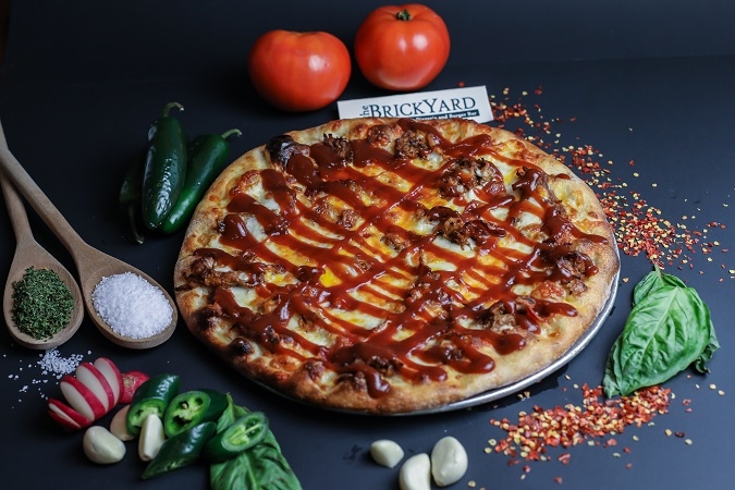Order Pulled Pork Pizza food online from The Brickyard store, Woburn on bringmethat.com